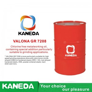 KANEDA VALONA GR 7208 Bezchlorowy olej do obróbki metali, zawierający specjalny dodatek szczególnie odpowiedni do zastosowań szlifierskich.